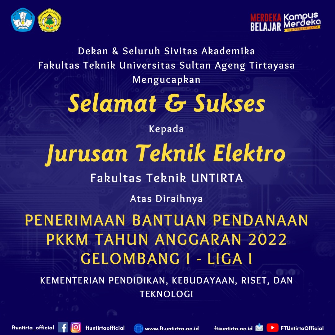 Selamat & Sukses Kepada Jurusan Teknik Elektro Fakultas Teknik UNTIRTA