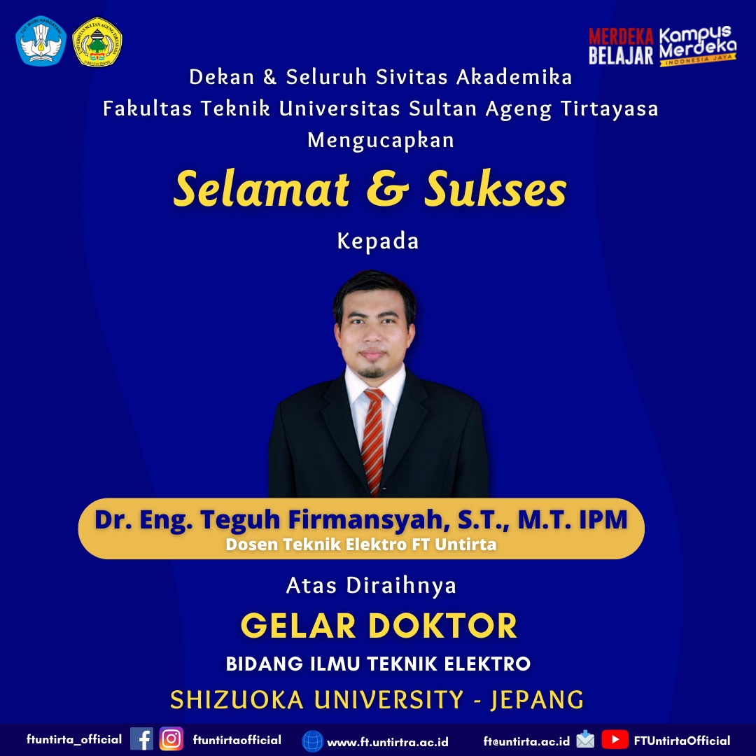 Selamat & Sukses Kepada Dr. Eng. Teguh Firmansyah, S.T., M.T. IPM